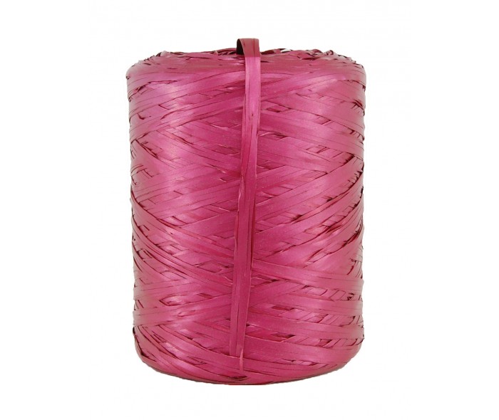 Raffia bånd, fuchsia, matt-met.