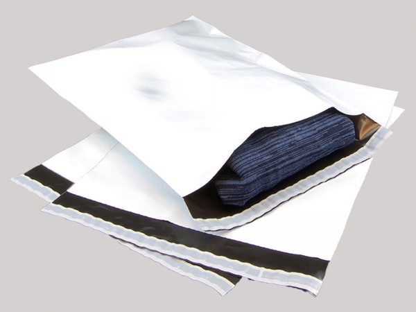 Netthandelpose, hvit 40x50+8+7 cm. 