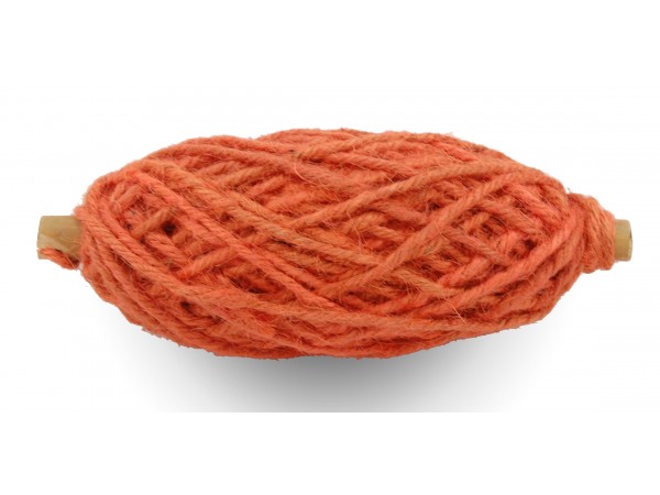 Jutetau, orange på bambuspinne