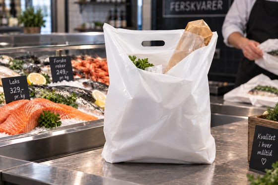 Bæreposer, hvit LD-plast