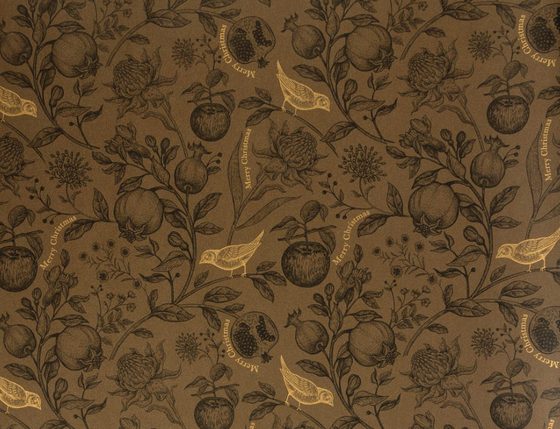 Gavepapir S-123312 Golden Bird Brown