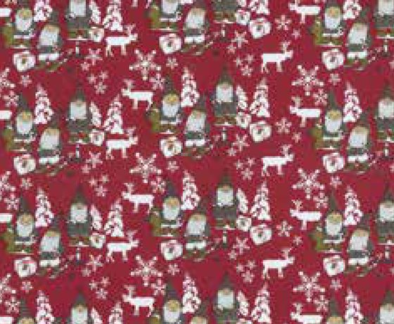 Julepapir F-6896 Skogstomten, rød