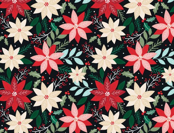Julepapir S-123296 Christmas Flower