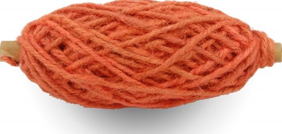 Jutetau, orange på bambuspinne