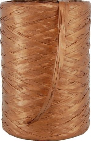 Raffia bånd, kobber, matt-met.