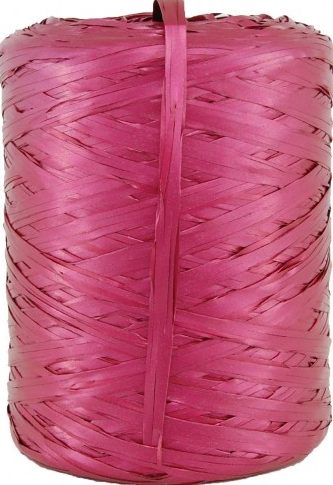 Raffia bånd, vinrød, matt-met.