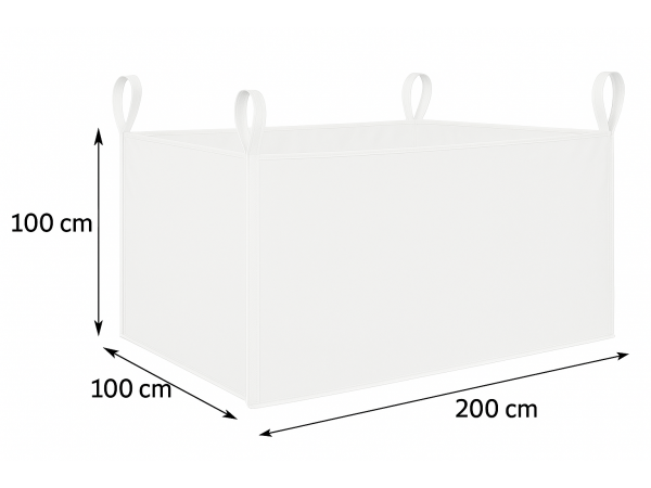 Big bag 2 m3. 100x200x100 cm. (utv. mål). 