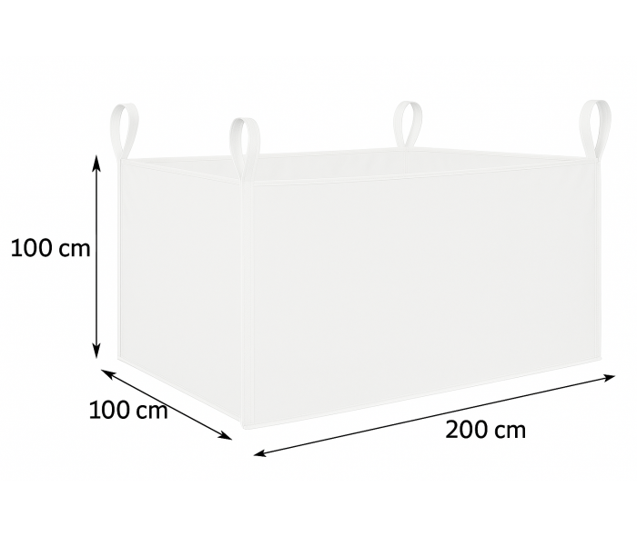 Big bag 2 m3. 100x200x100 cm. (utv. mål). 